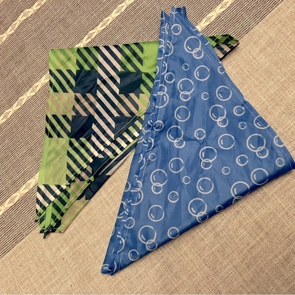 🎉FREE w/ purchase - 3 Dog Bandanas, green blue, gray